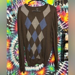 Checkered/plain/golf sweater